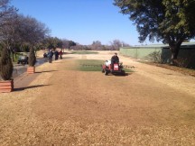 Endurant turf colorants are so easy to apply. Look at the vibrant difference seen immediately here at the Dallas, Texas Turf Paint field day. 