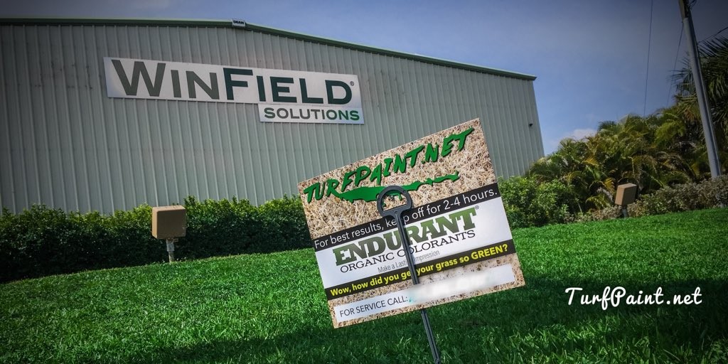 Turf Paint Field Day with WinField Solutions and Geoponics showcasing Endurant turf colorants for sod growers and landscapers