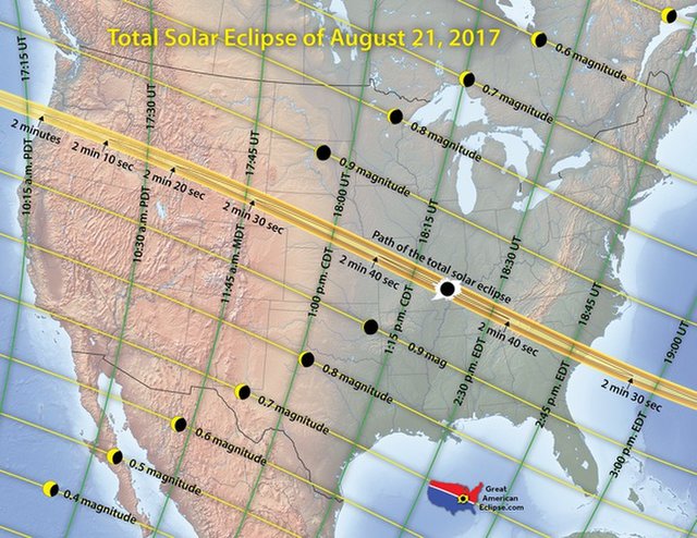 2017 Solar Eclipse Map